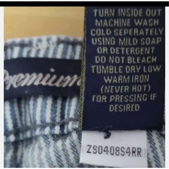 ZCO Jeans Premium Blue Striped Denim Jean Shorts Distressed Junior Size 1 Cotton - Picture 9 of 12